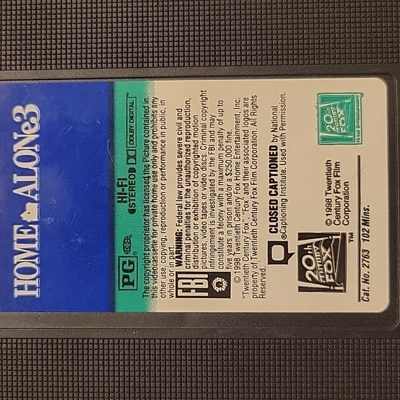 20th Century Fox Home Alone 3 VHS Tape - Picture 6 of 6